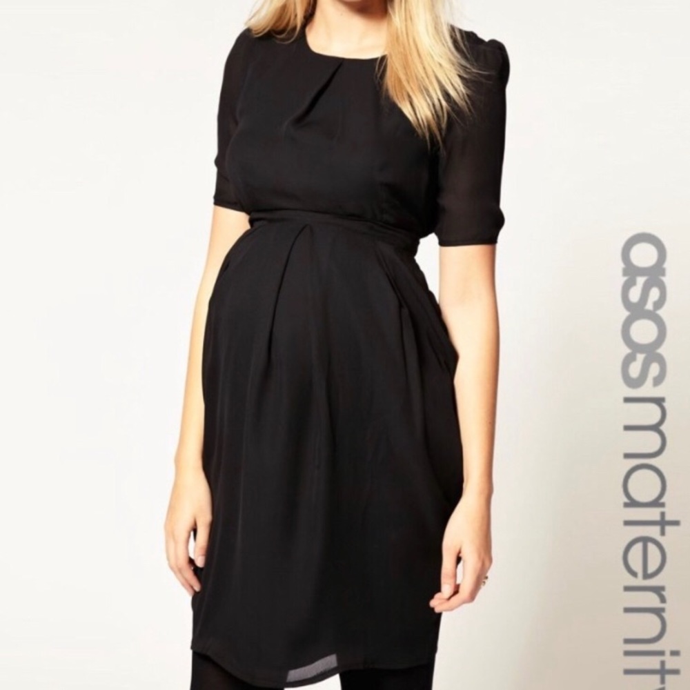 ASOS Black Tulip Maternity Dress